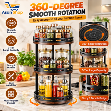 3 tier rotating spice rack