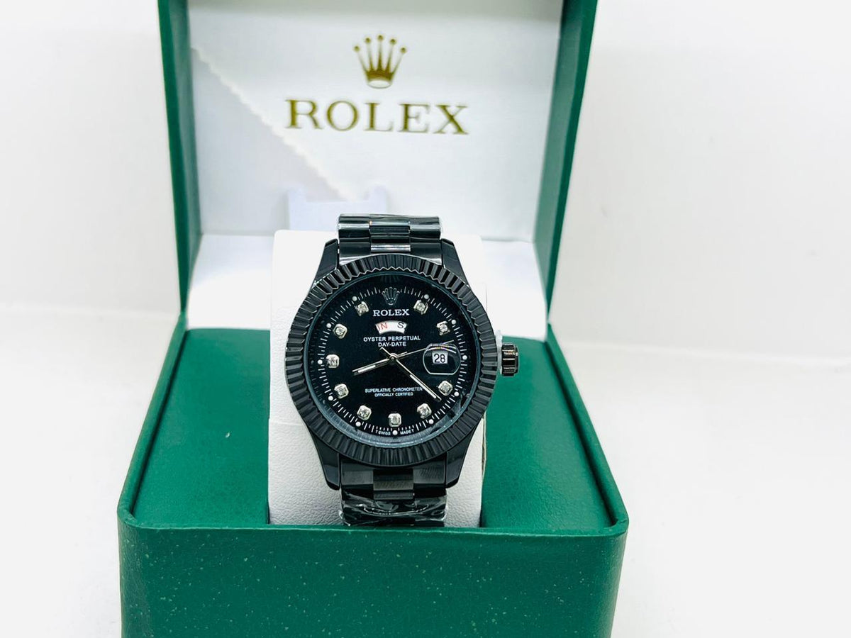 Men's Gold Watch Rolex Day-Date | Diamond | 36mm | Green MoP | ساعة رولكس داي ديت ذهبية للرجال | ألماس | 36 مم قرص أخضر من عرق اللؤلؤ